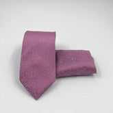 TWILIGHT LAVENDER SELF PRINTED TIE & POCKET SQUARE SET